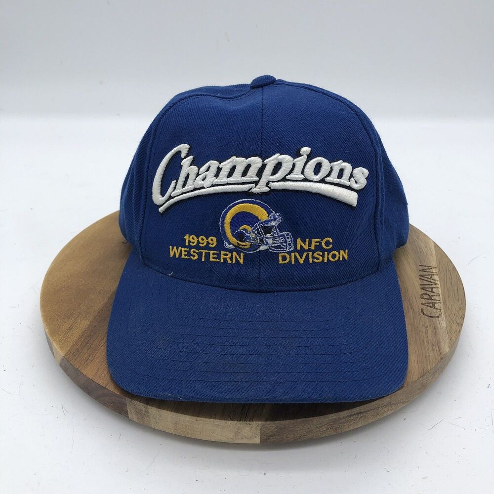 Vintage 1999 Los Angeles Rams NFC Western Division Champions Blue Baseball Cap